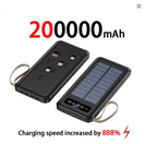 200000mAh Solar Power Bank – Fast Charging, Dual USB & 4 Cables